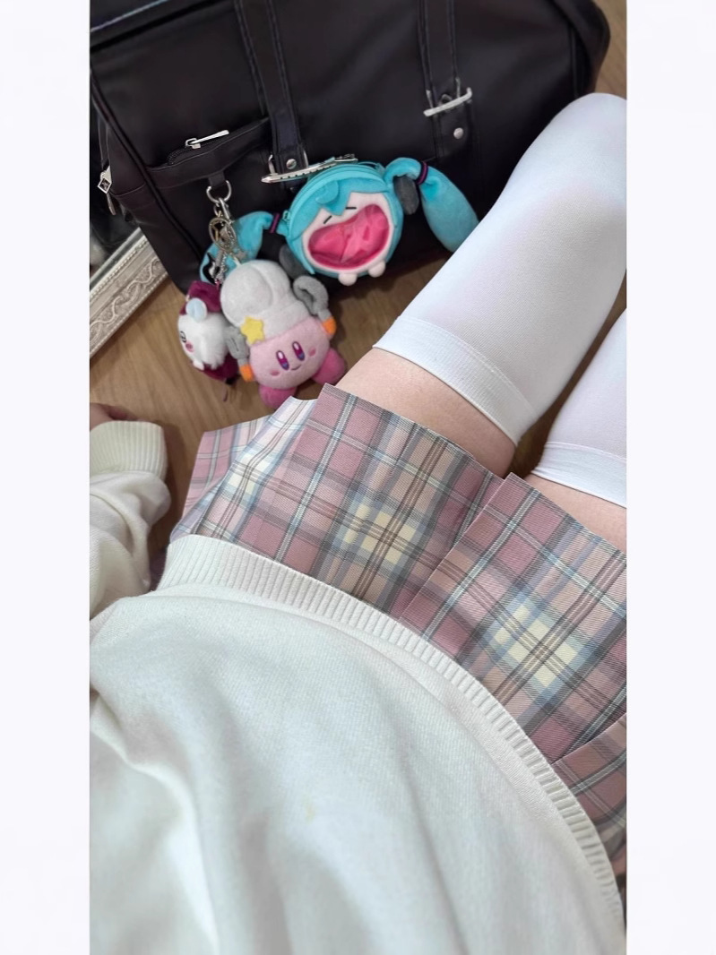 [Cherry Nai Spring] Genuine jk Pleated Skirt Half-length Skirt Japanese Joker Girl Plaid School for College