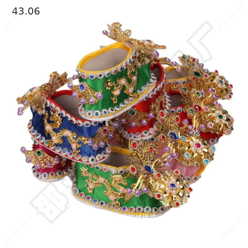 Diamond-Style Phoenix Crown Shoes for Offering to Goddess of Mercy at Temple