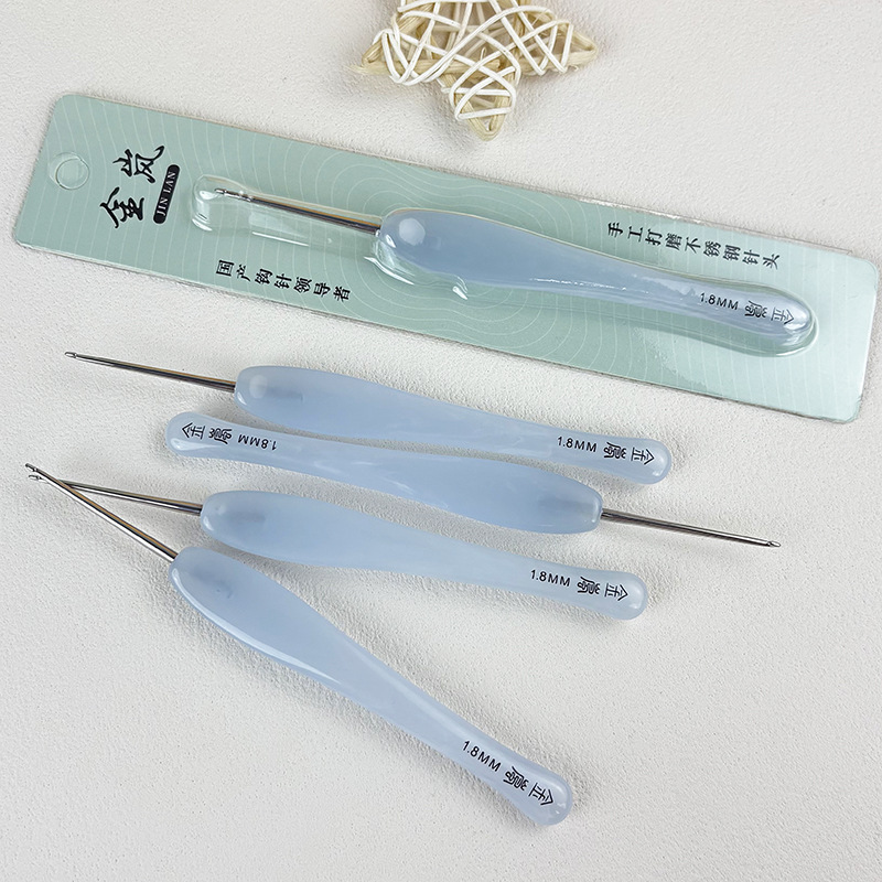 Jinlan Crochet Blue Moonlight Resin 2.0 New Needle Head Hand Knitting Tool