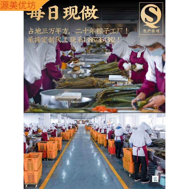 Jiaxing Meat Dumpling Fresh Meat Dumpling Egg Yolk Meat Dumpling Honey Jujube Bean Pasta Sweet Dumpling Dragon Boat Festival Specialty Commercial Breakfast Fast Food