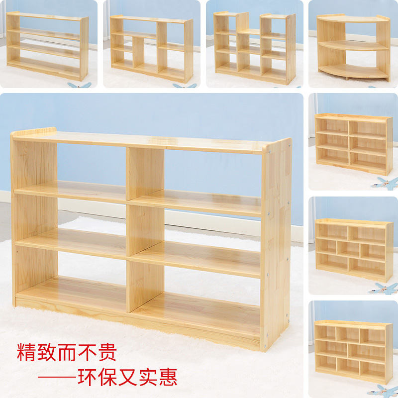 Полка для хранения в детском саду из массива дерева, шкаф для игрушек, кабинет для образовательных материалов, угловой шкаф