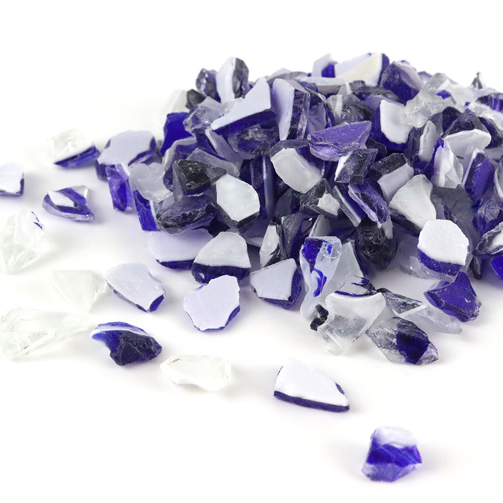 Colorful Double-Layered Crystal Glass Sand Natural Granular Bonsai Stone Irregular Material Fish Tank Decoration Glassware