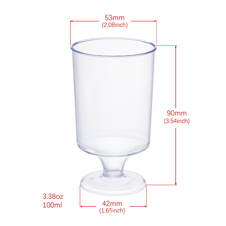 Disposable Goblet Transparent Small Wine Glass Dessert Table Mousse Cup Pudding Cup