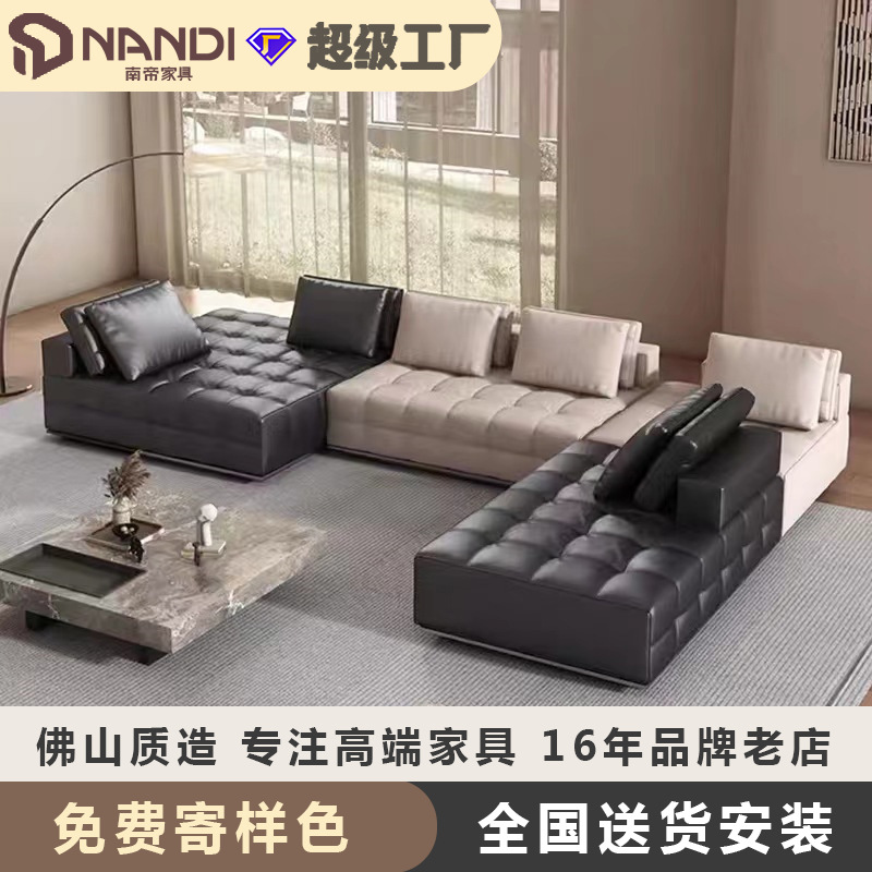 Диван Лоуренс кожаный итальянский стиль минимализм для больших и маленьких квартир