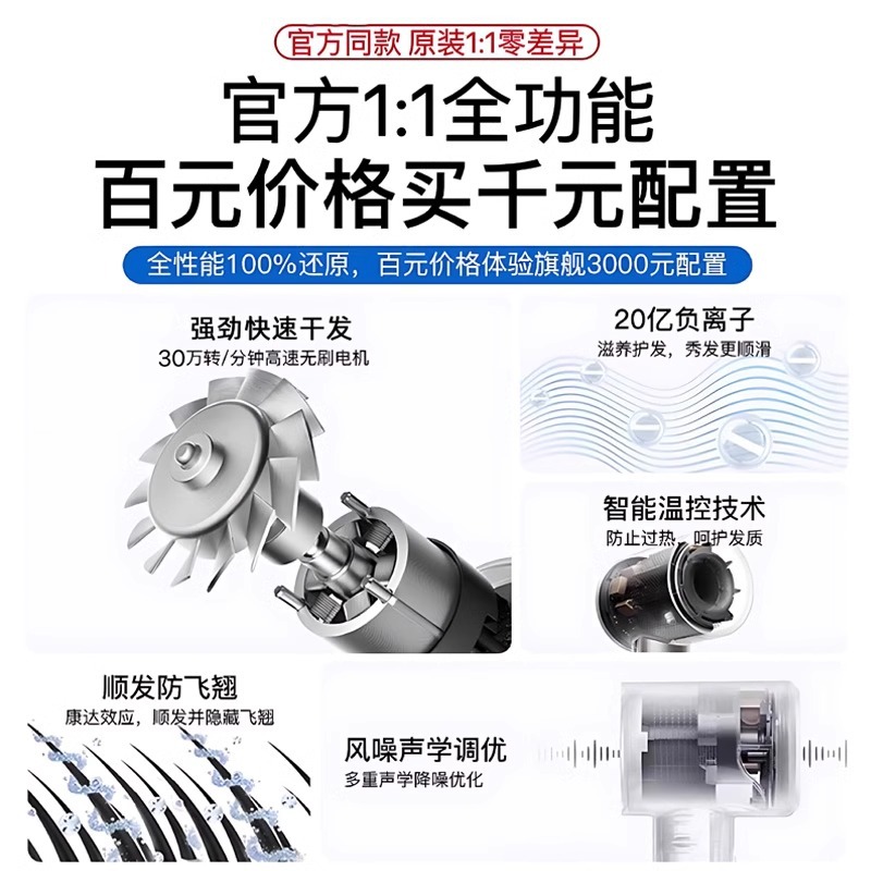 Hair Dryer Household Negative Ion Hair Care Quick-drying Huaqiang North Quiet Wear High-speed Hair Dryer Home Appliances