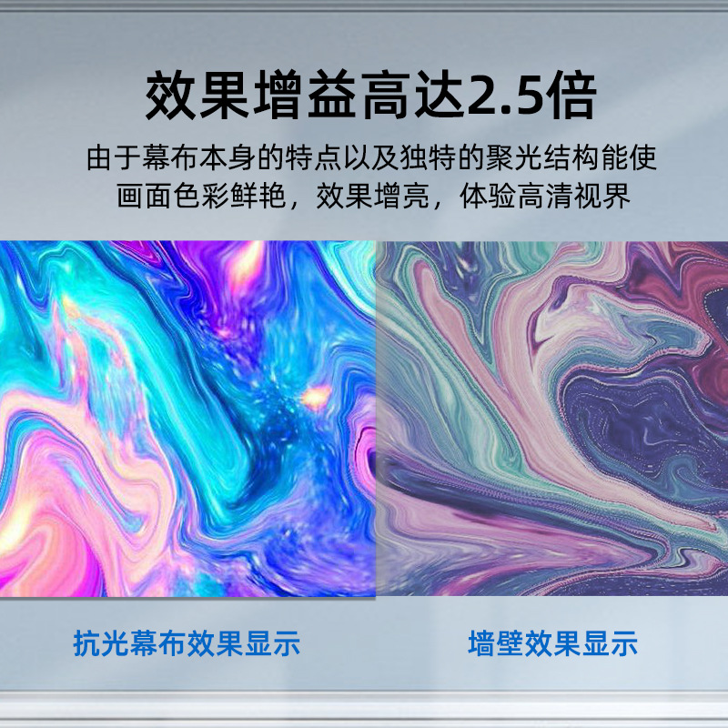 Simple folding metal anti-light projection screen 100 120-inch reflective brightening household 4K HD film screen