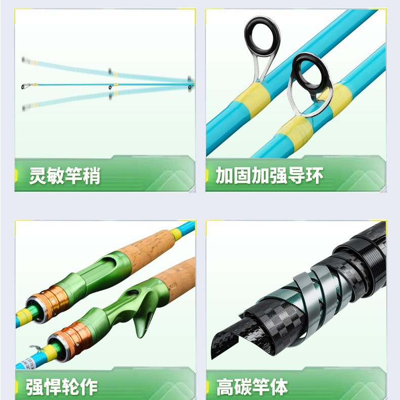 Carbon Fishing Rod Luya Rod Wholesale Export Luya Rod Gun Handle Straight Handle Medium Quick Adjustment m Adjustment Long-Range Fishing Rod Fishing
