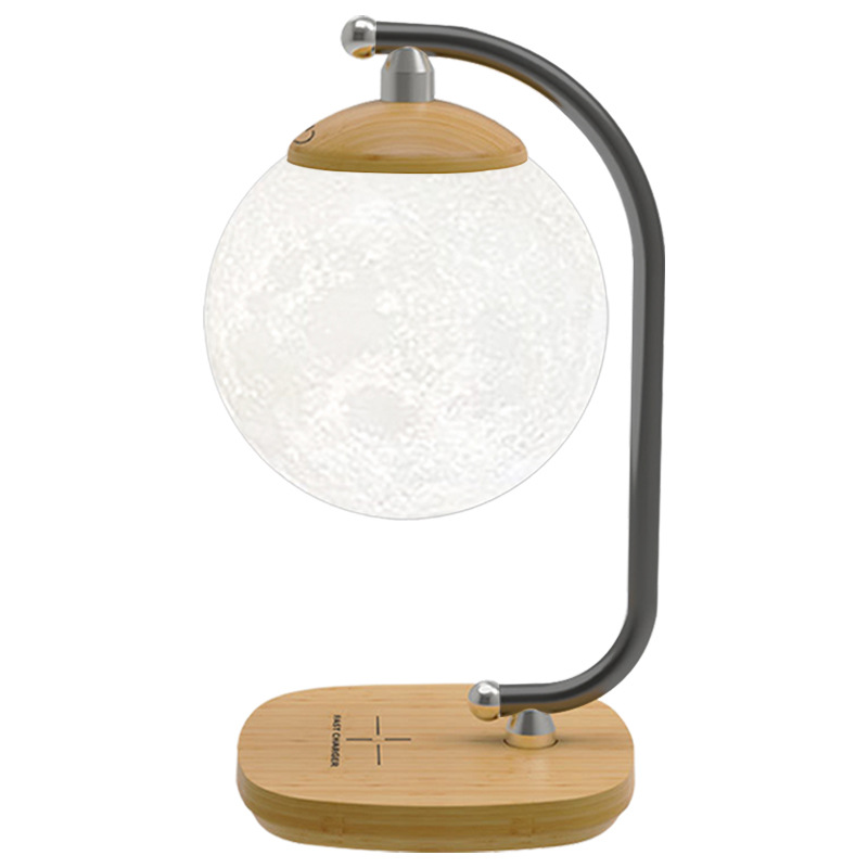 Amazon Gift Creative Desk Lamp Led Learning Student Wireless Charging Reading Colorful Moon Lamp Eye Protection