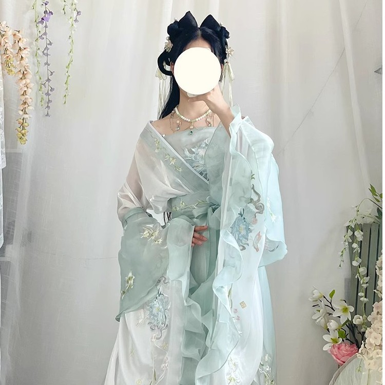 Jieyou Original Han Dynasty Han Dynasty Women's Southern and Northern Dynasties Embroidered Suit Wei and Jin Large-Sleeved Underskirt Waist-Length Autumn Style Super Fairy