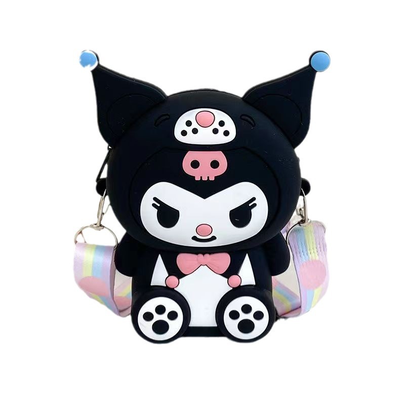 Cute Kidsren's Silicone Bag Kuromi Cross-Body Coin Purse Clothing Trendyy Girls Shoulder Bag Cartoon Princess Bag