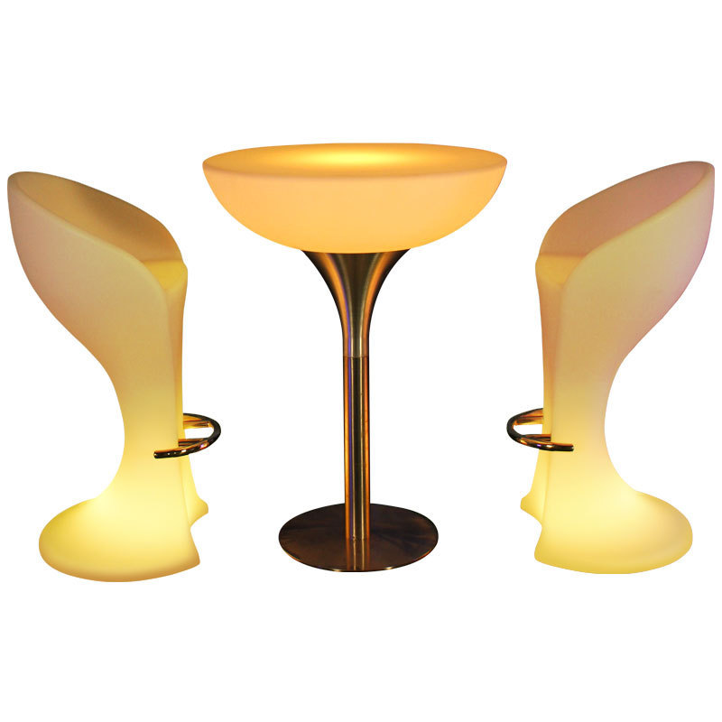 Luminous High-Foot Table Bar Table and Chair Activity Combination Outdoor Waterproof Cocktail Party Outdoor Bar Table