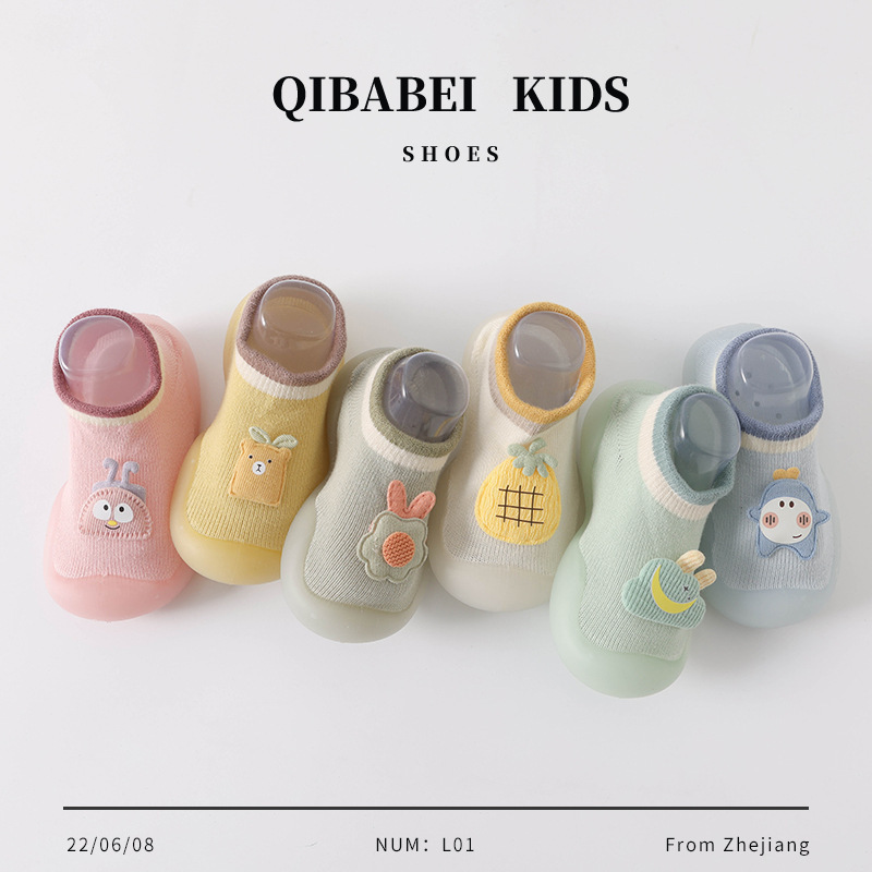 Spring and Autumn New Cute Toddler Shoes Cartoon Pattern Floor Socks Indoor Soft Bottom Breathable Wear-resistant Toddler Socks