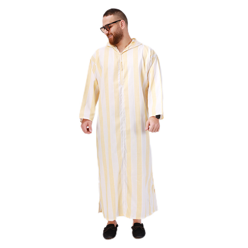 Cross-border new Muslim long hooded nightgown Amazon Middle East national costume robe men's factory wholesale