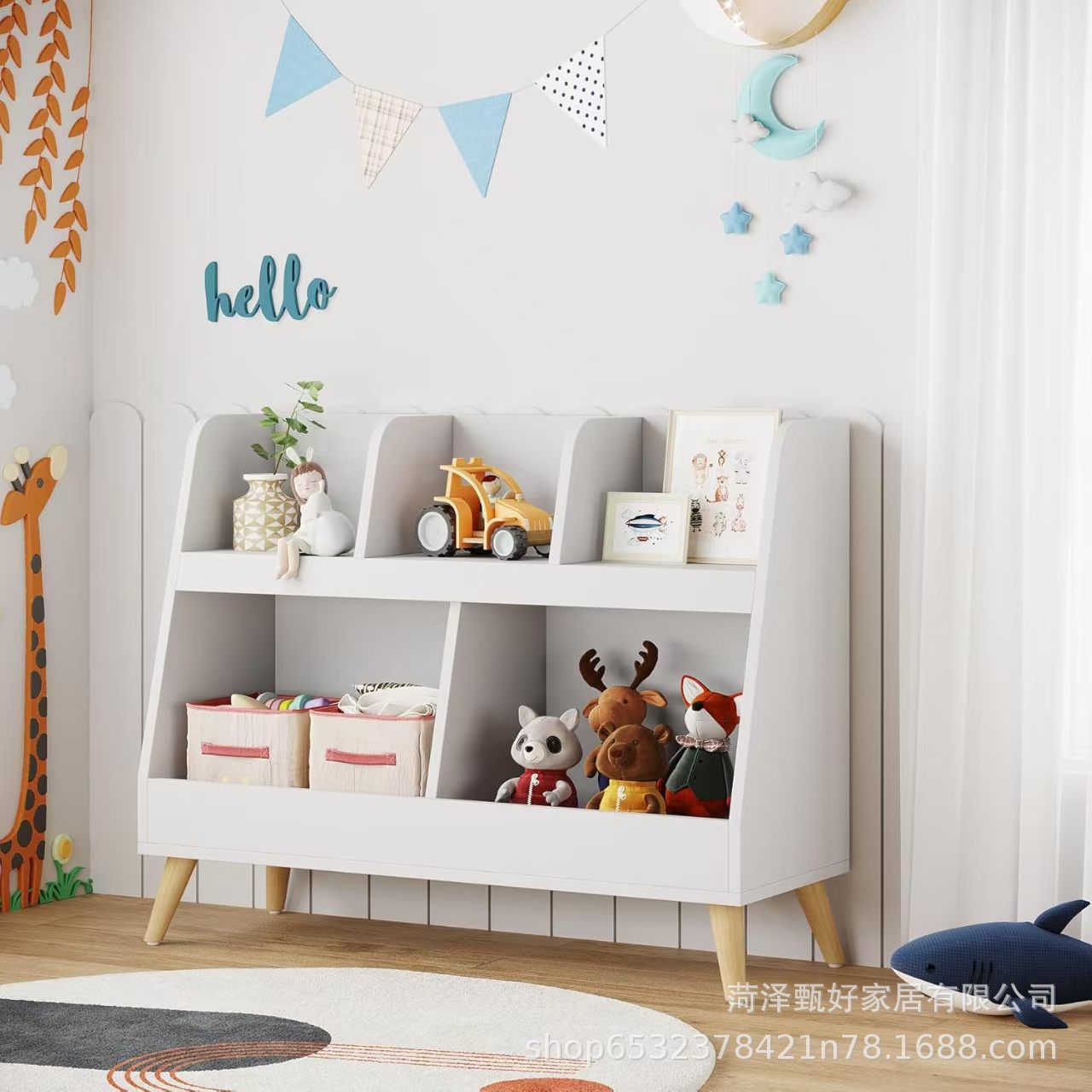 Simple Panel Multi-Layer Storage Cabinet Household Indoor Floor-Standing Toy Storage Cabinet Wall-Mounted Children's Bookcase