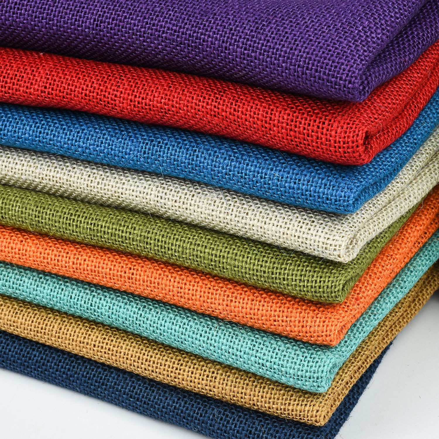 Manufacturer's Spot Multi-color Jute Dyeing Laminated Linen Handbag Christmas Crafts Home Textile Fabric