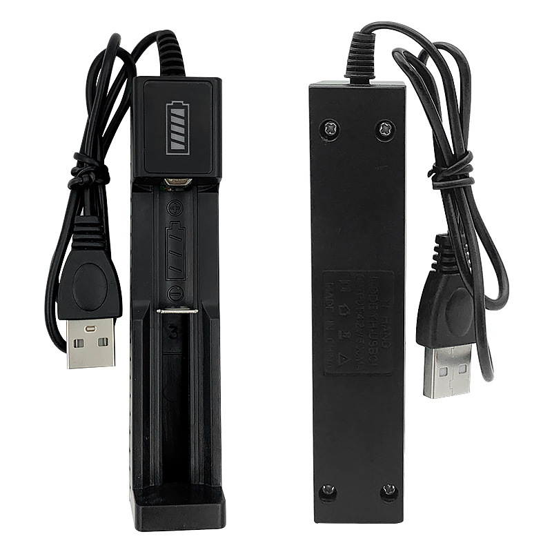 Cross-border USB flashlight charger USB charging 18650 14500 battery Clipper fan charger wholesale