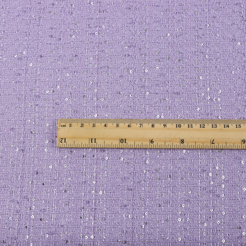 Sequin Coarse Floral Woven Chanel-Style Fabric in Stock, Woven Stretchy Fashion Women's Suit Dress Fabric