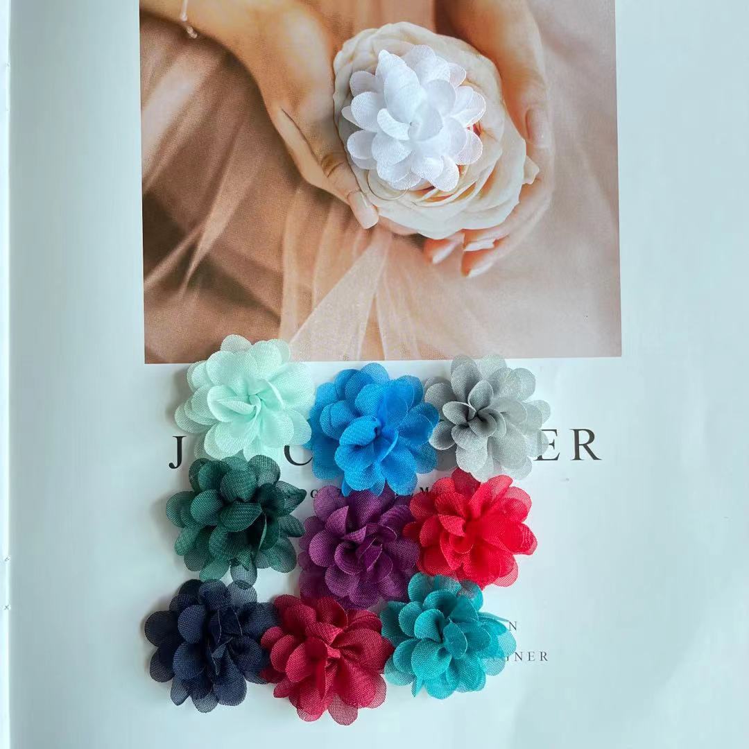 Chiffon 3.5cm small flower children's hair accessories headband flower accessories diy accessories cloth flower clothing shoes and hats accessories