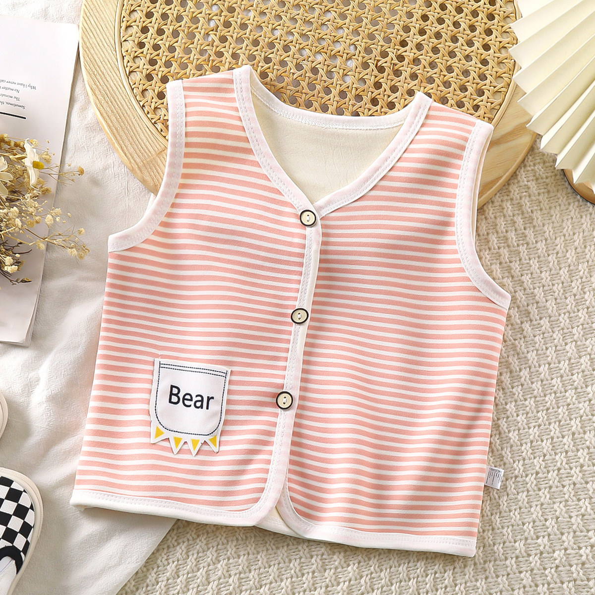 Winter New Baby Velvet Vest Children's Vest Thickened Autumn and Winter Baby Warm Cardigan Vest Dropshipping