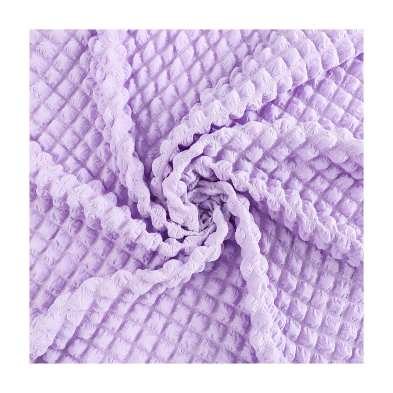 Three-dimensional bubble lattice stretch polyester fabric 250g plain clothing bags pillow waffle bubble fabric wholesale