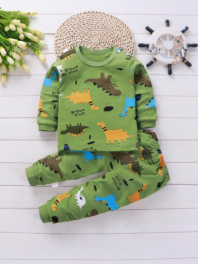Children's clothing spring and autumn children's underwear suit cotton autumn clothing boys and girls baby autumn clothing pants pajamas home clothing wholesale