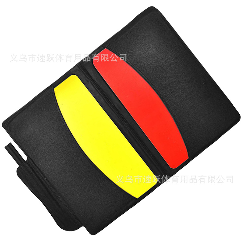 Factory Direct Sales Football Red and Yellow Card Record Book Red Brand Yellow Card Referee Supplies with Leather Case Pencil Wholesale