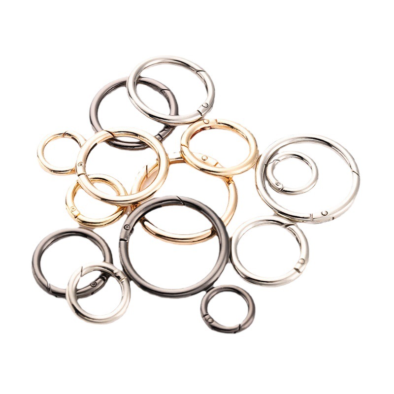 Spring ring round opening hardware accessories metal key hook buckle bag strap adjustable buckle a large number of in stock