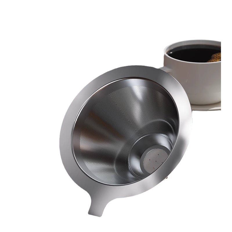 Coffee Funnel Strainer Hand Brewed Coffee Stainless Steel Appliances suit Filter-Free Paper Ultra-Fine Encrypted Coffee Filter