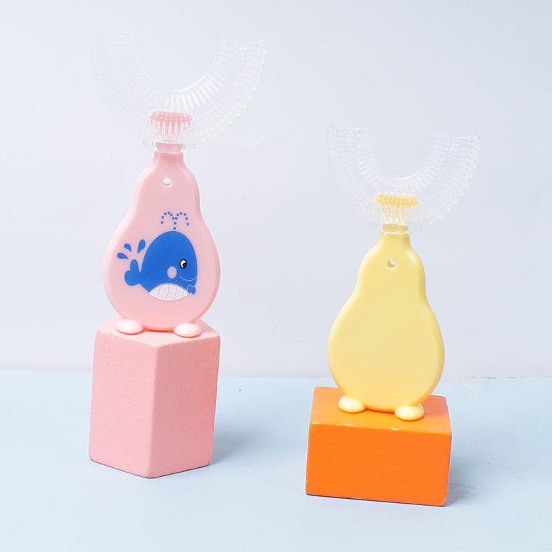 Children's u-shaped toothbrush manual baby 1.5 years old 2-3-4-6-8-10 years old u-shaped silicone baby brushing artifact