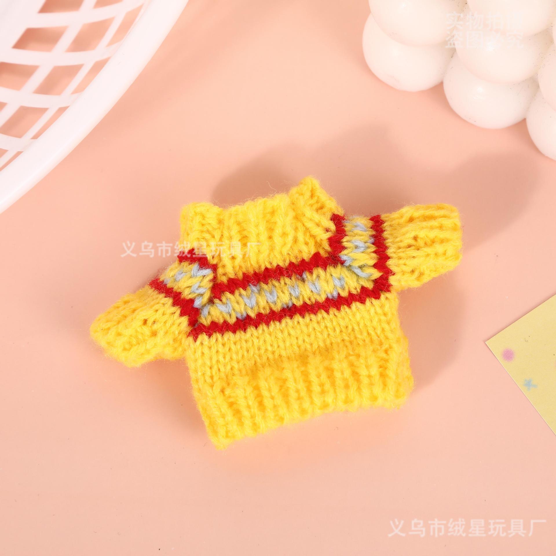 13cm Doll West Highland Doll Handmade Woven Wool Cute Rabbit Ears Cartoon Doll Clothes suit
