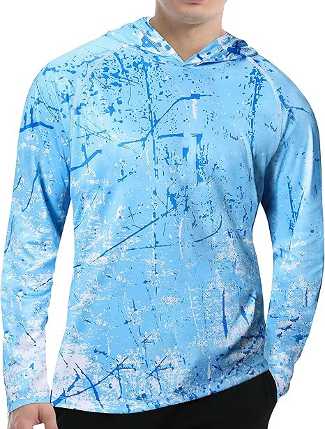Summer Men's Quick-Drying Anti-Uv Ultra-Thin Ice Silk Running, Fishing and Travel Bionic Camouflage Hooded Outdoor Sun Protection