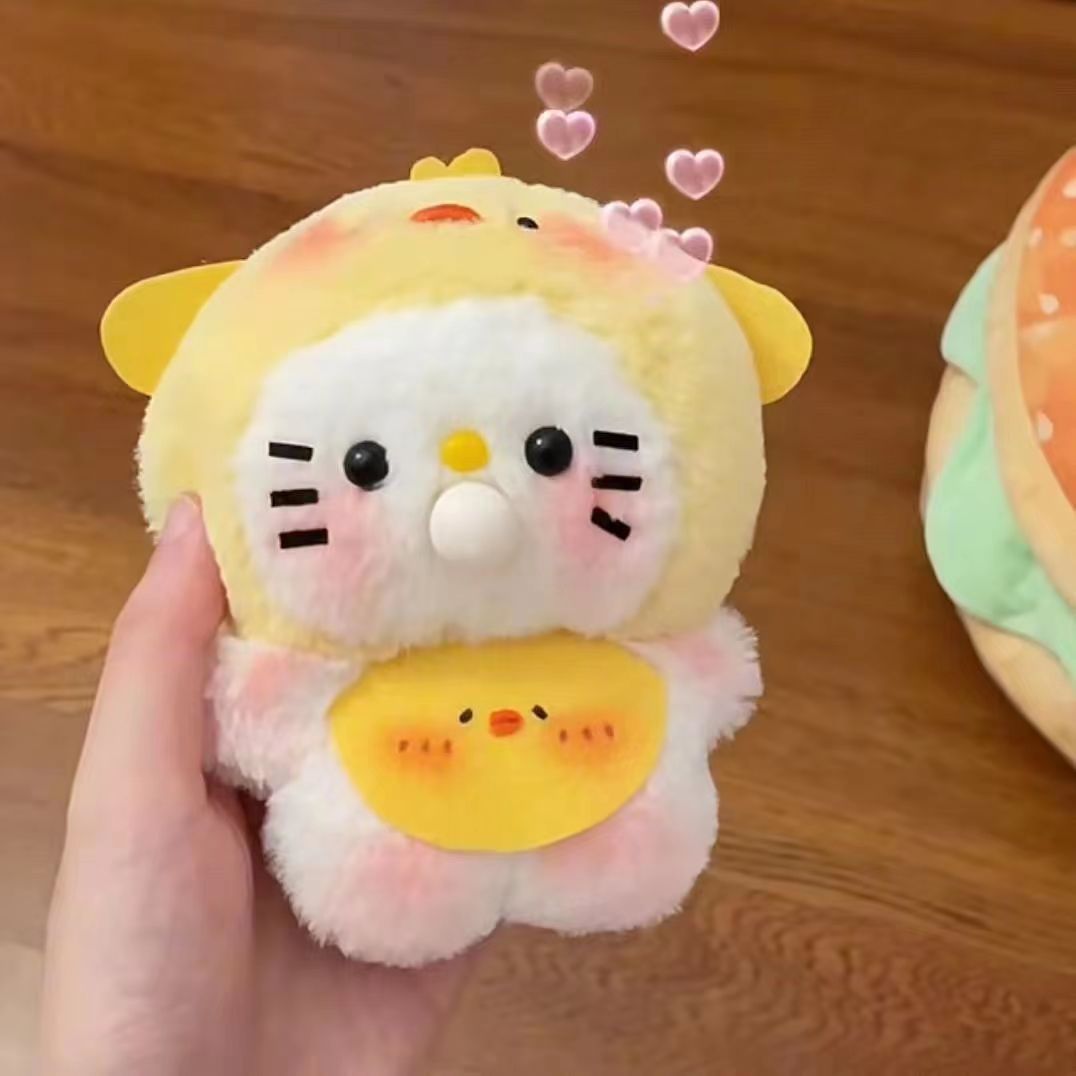 Bubble doll recording pendant handmade diy birthday gift toy KT cat doll ugly fish small plush doll