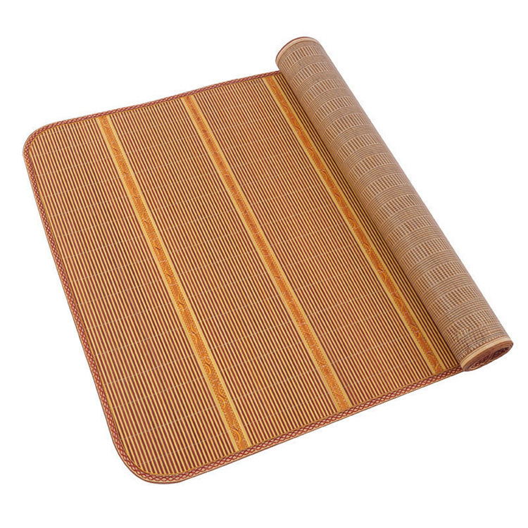 Factory wholesale double-sided carbonized summer student dormitory summer mat single bed construction site rattan mat bamboo mat upper and lower bunk customization