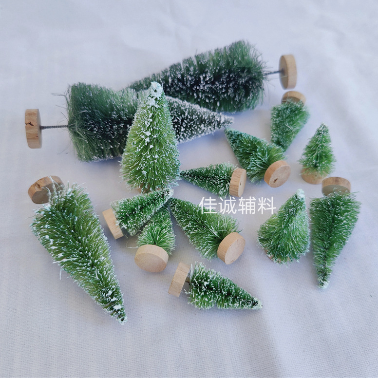 Green Decorative Mini Christmas Tree Pine Needle Rubber Wire Upper Cedar Pine Desktop Ornaments Small Christmas Tree 5-12.5cm