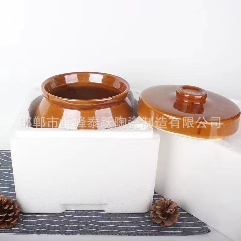 Commercial Thickened Heat-Resistant Earth Jar for Duck and Chicken Jar Packaging Custom Storage Jar Salt Baked Soup Jar for Duck in Grey Pond