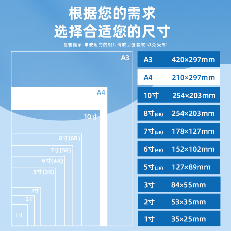 Deli Photo Paper 4R/5R/A4/A3 Inkjet Printing Paper 150G/230G Glossy Colorful Inkjet Paper with Adhesive Backing
