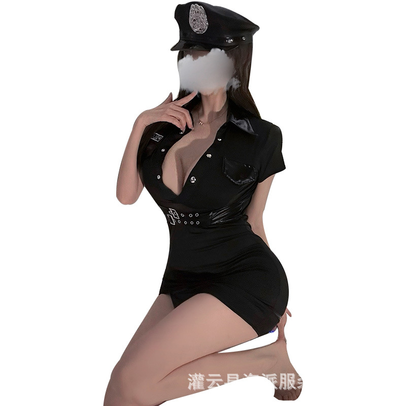 Pure sexy short skirt women's suit sexy underwear instructor uniform temptation passion leather policewoman uniform police officer