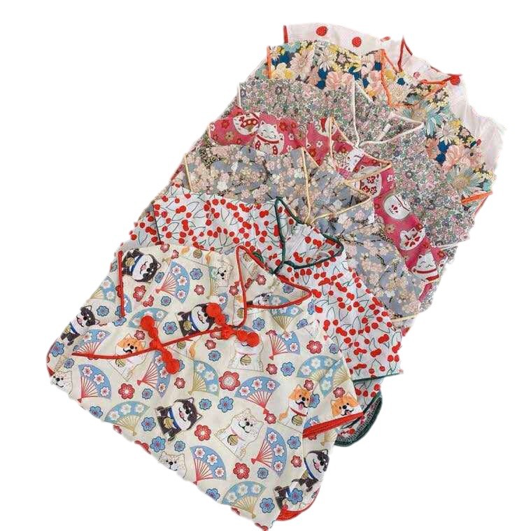 2023 Summer new children's girls printed cheongsam ladies Tang ethnic style dress a generation of hair