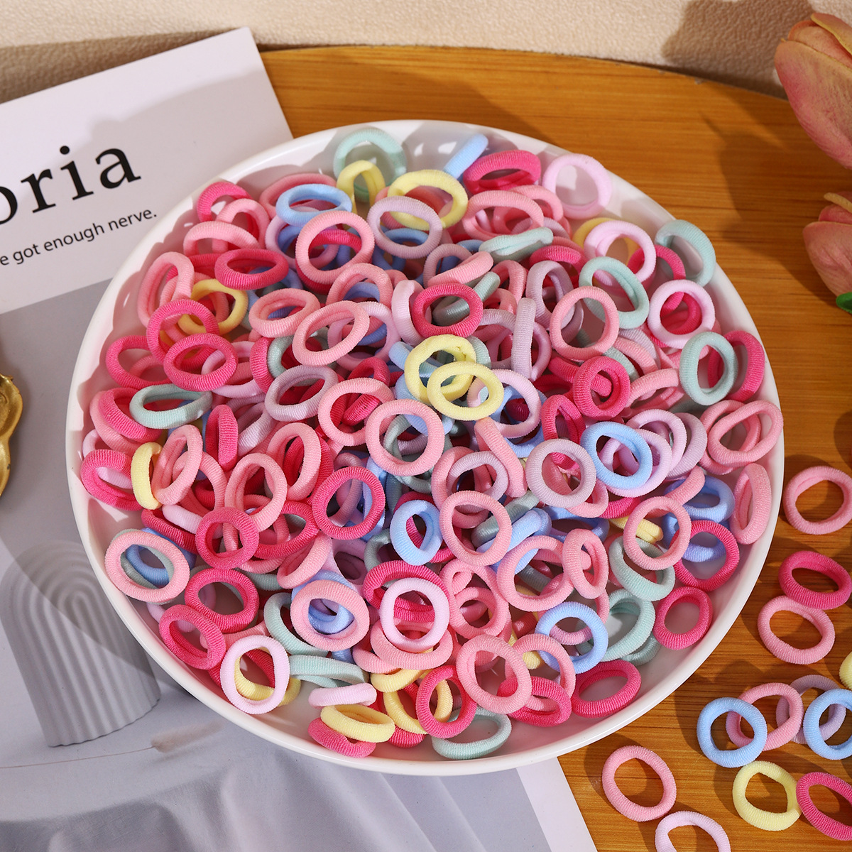 Children do not hurt hair towel ring 500 root high elastic rubber band little girl thumb rubber band hair ring baby head