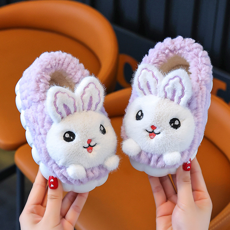 Детские хлопковые тапочки для зимы не скользящие