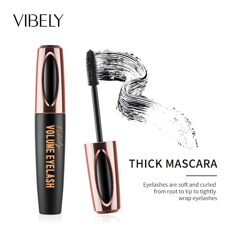 Volumizing Magic 4D Cool Black Waterproof Non-Smudge Thick and Long Mascara Curling Cross-Border Exclusive