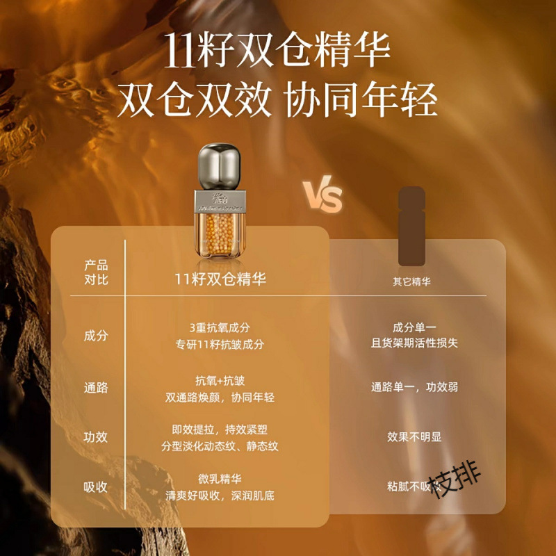 Afu 11 Seed Dual Chamber Dual Care Firming and Sculpting Essence, Firming and Moisturizing, Lightening Wrinkles, Dual Chamber Fresh Locking, Oil Nourishing for Women