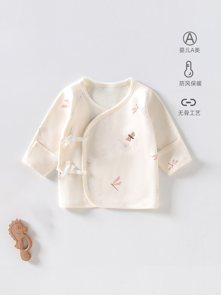 Newborn Half-Back Baby Type a Boneless Pure Cotton Baby Type a All Year Round Size 52 Autumn and Winter Monk Clothing Baby Tops