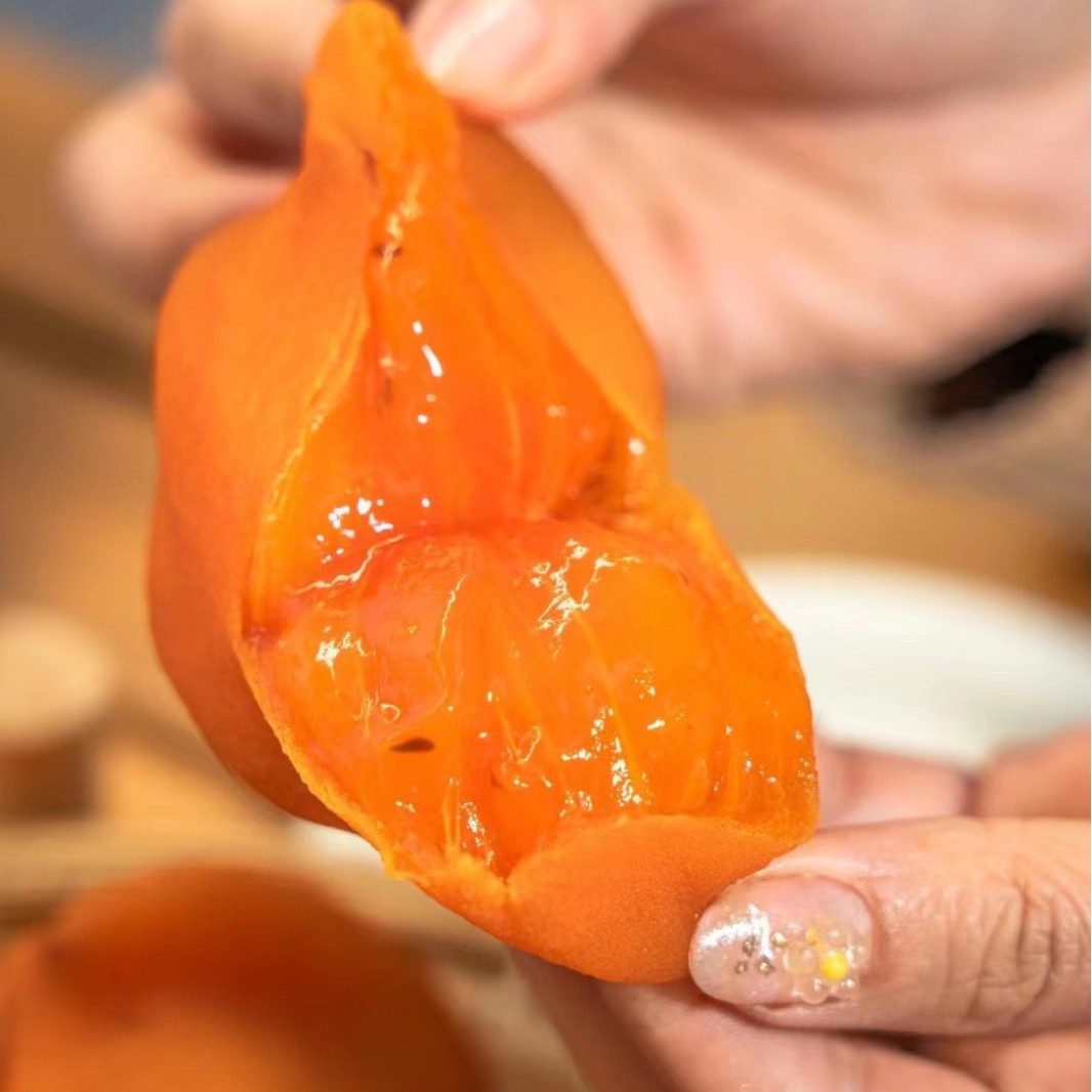 Fuping persimmon persimmon red flow heart roasted persimmon ice persimmon sweet glutinous ice frost persimmon pointed persimmon core move ice persimmon a generation of hair