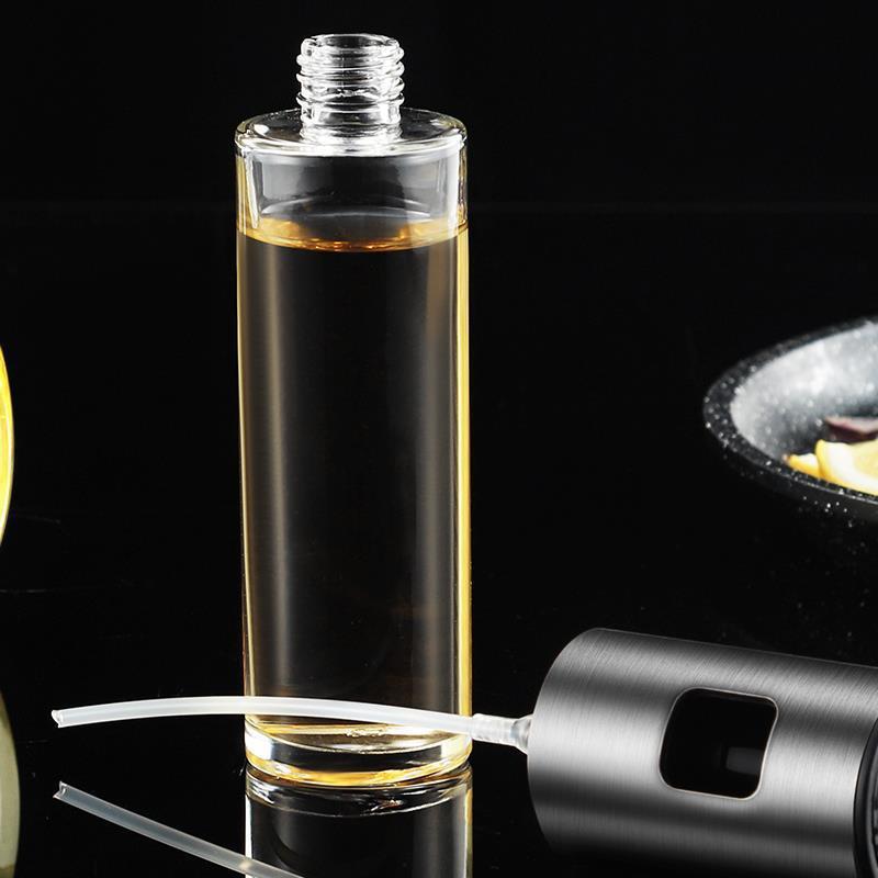Glass Household Spray Kitchen Oil Pot Spray Pot Fat-Reducing Transparent Fryer Atomized Vinegar Bottle Press Sesame Oil Barbecue Oil Bottle
