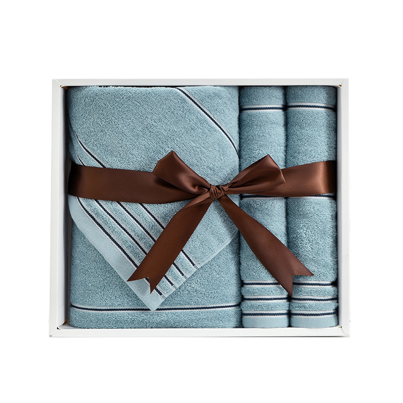 Jieliya 7378 Three-Piece Gift Box Pure Cotton Bath Towel Towel Gift Box Embroidered logo Jieliya Bath Towel Gift Box