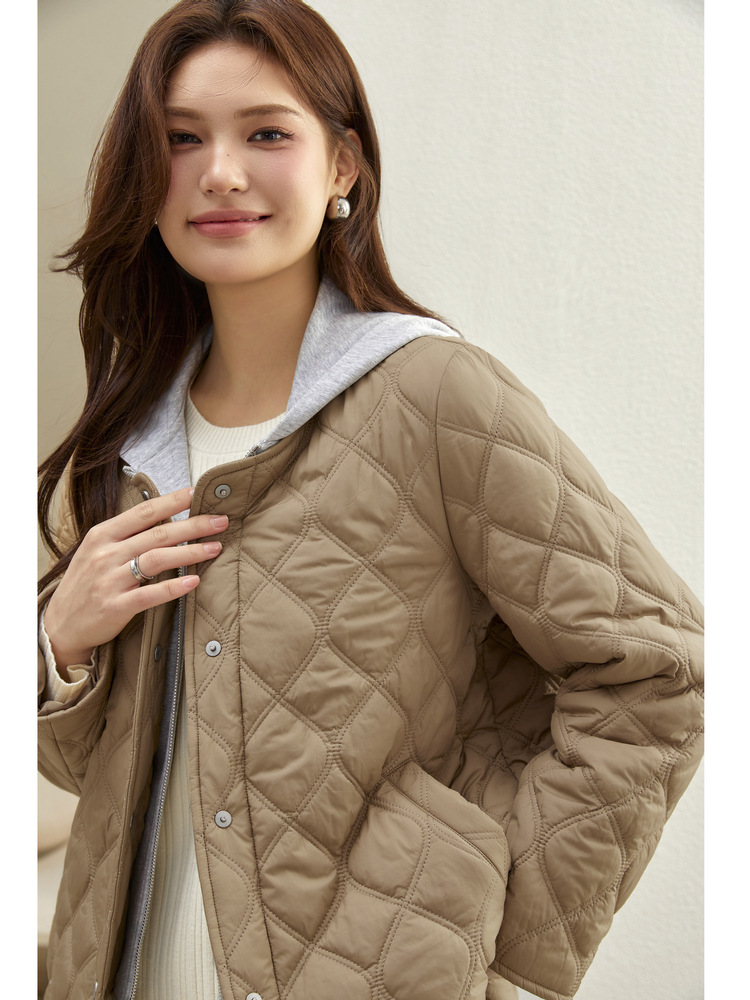 [gourd tuck warm lock warm hooded cotton-padded jacket] delicate show plus size women's clothing all-match coat chubby girl winter new