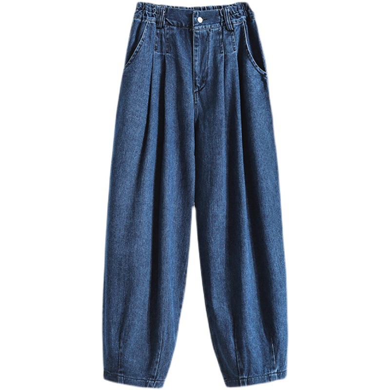 Large Size 2022 Autumn Trousers Harlan Pants High Waist Washed Nine-point Denim Washed Pants Women's Radish Pants Women