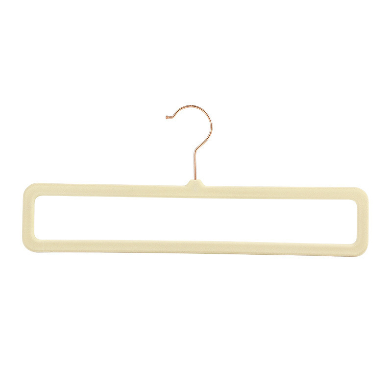 Flocking Pants Rack Plastic Fleece Rectangular Space-saving Wardrobe Non-slip Seamless Household Multi-use Hanger Scarf Rack
