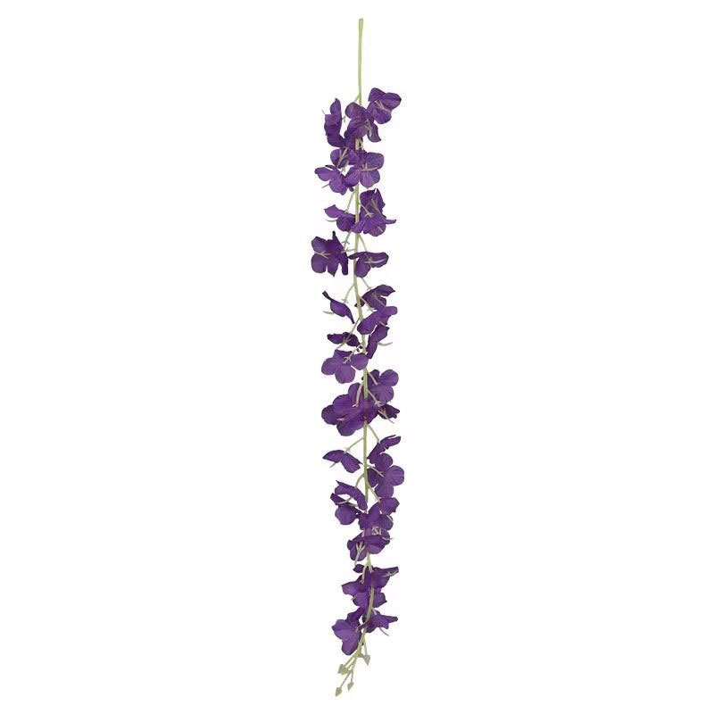 Simulation wisteria flower wall hanging violet flower string interior decoration shopping mall ceiling layout encryption silk cloth bean flower rattan